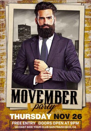 Movember Party Flyer