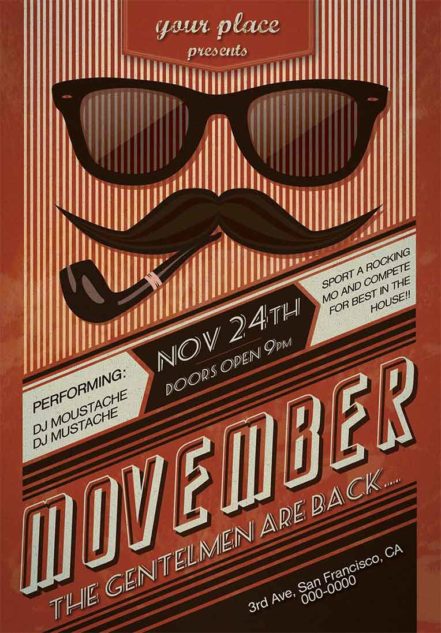 Movember Retro Flyer