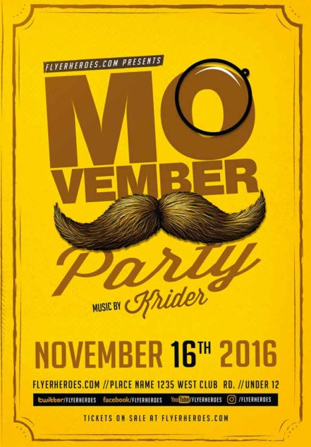 Retro Movember Party Flyer