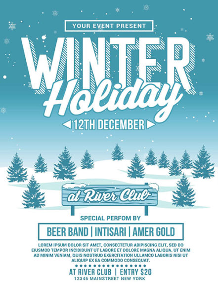 Winter Holiday Party Flyer