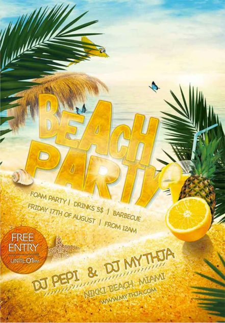 Beach Party Flyer 14