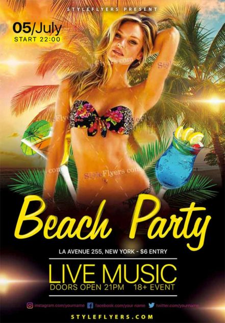 Beach Party Flyer V41 FB