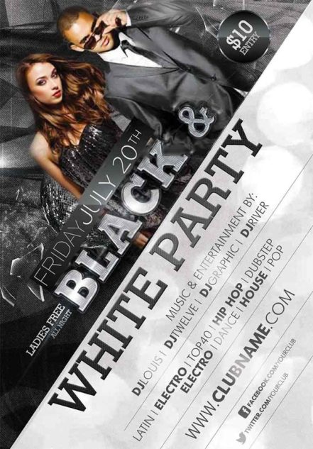 Black And White Party Flyer FB