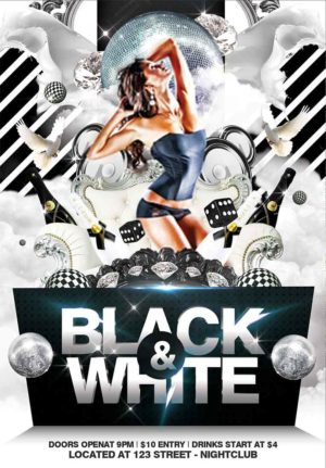 Black White Party Flyer 1