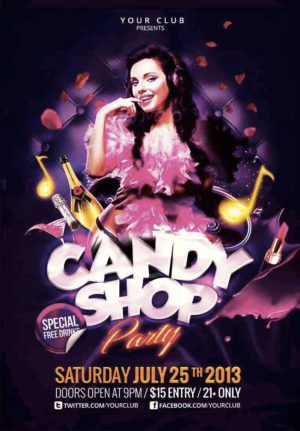 Girl Nights Candy Shop Party Flyer