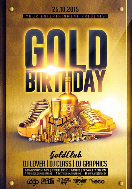 Gold Birthday Flyer