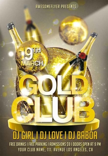 Gold Club Party Flyer