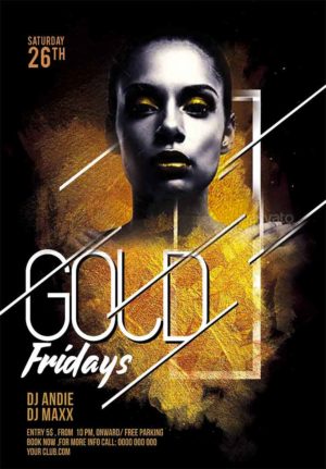 Gold Fridays Party Flyer 20