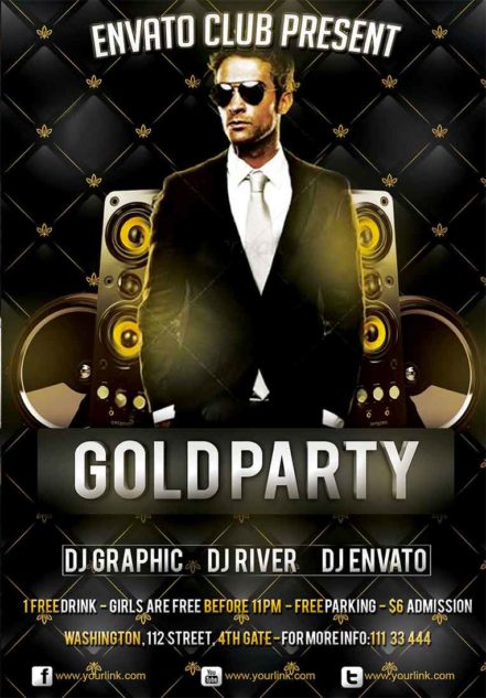 Gold Party Flyer 1