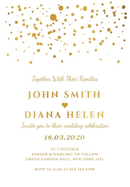 Gold Wedding Invitation V2