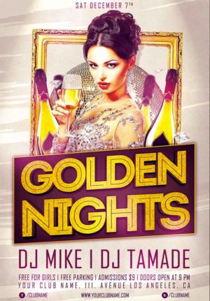 Golden Nights Party Flyer