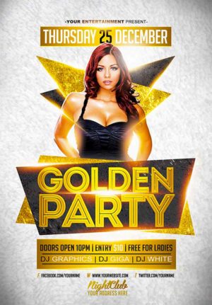 Golden Party Flyer 1