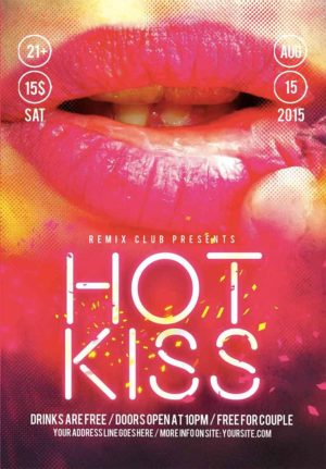 Hot Kiss Party Flyer T3