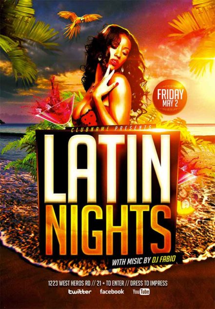 Latin Nights Beach Flyer