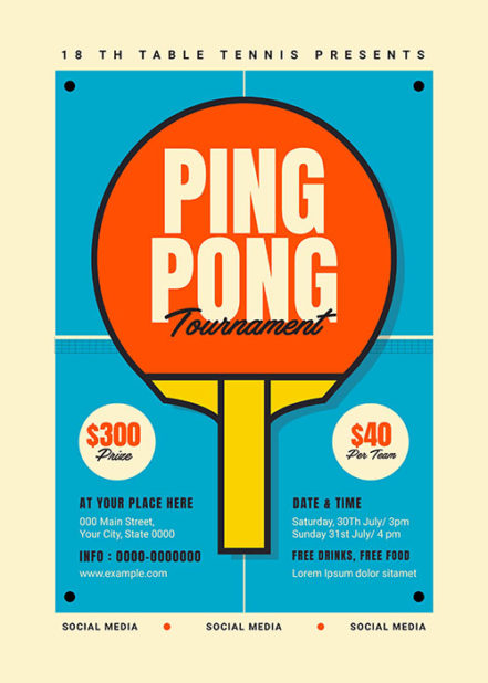 Retro Ping Pong Flyer