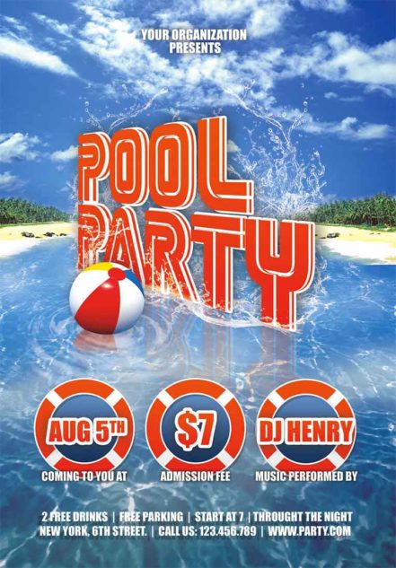 Summer Pool Party Flyer 5