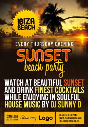 Sunset Beach Party Flyer