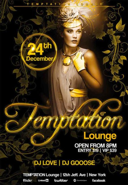 Temptation Lounge Flyer