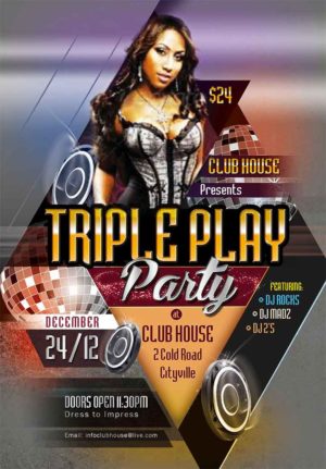 Triple Play Party Flyer