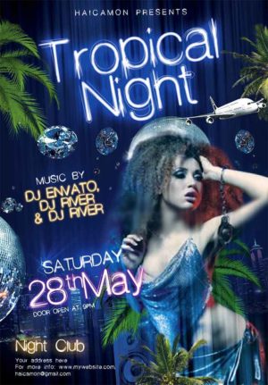 Tropical Night Party Flyer