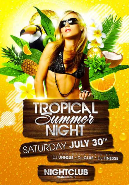 Tropical Summer Night Party Flyer 2
