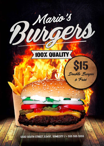Food Burger Menu Flyer A