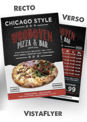 Wood Oven Pizza Menu Flyer