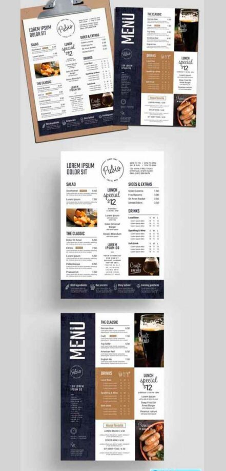 Bar Menu Layouts 31