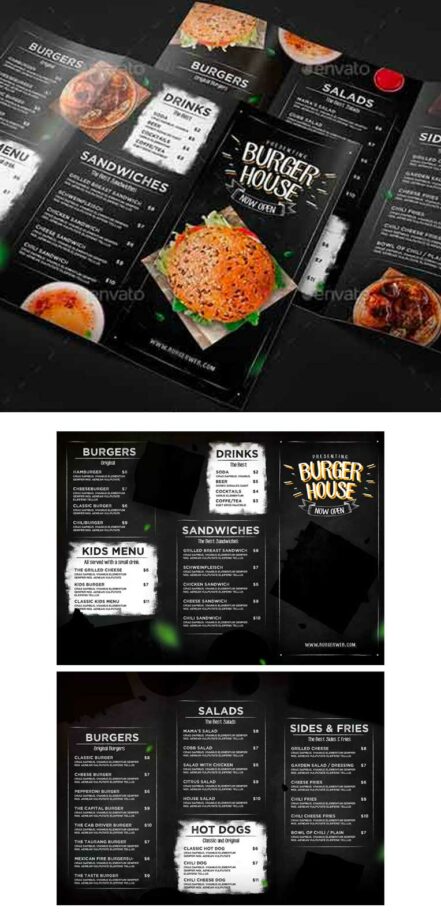 Burger Menu 3 Trifold