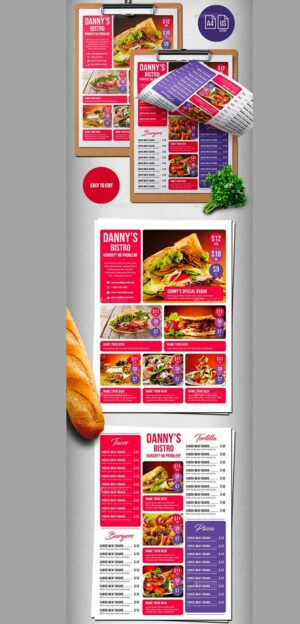 Dannys Bistro Food Menu