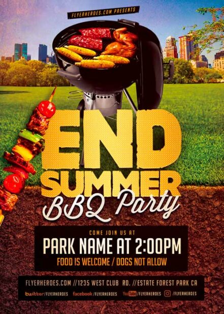 End Summer BBQ Party Flyer