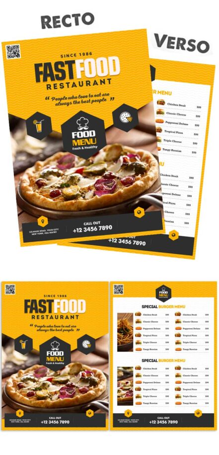 Fast Food Restaurant Menu Flyer