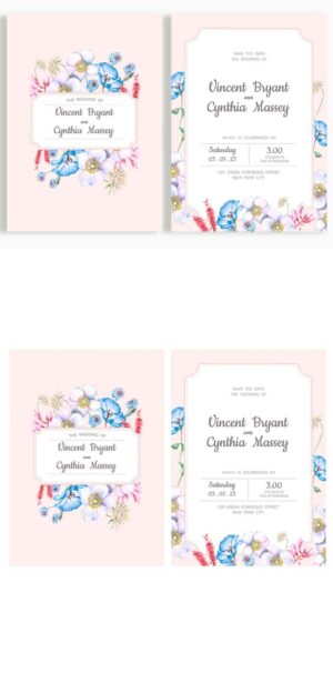 Floral wedding invitation BP