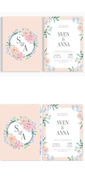 Floral wedding invitation GQ