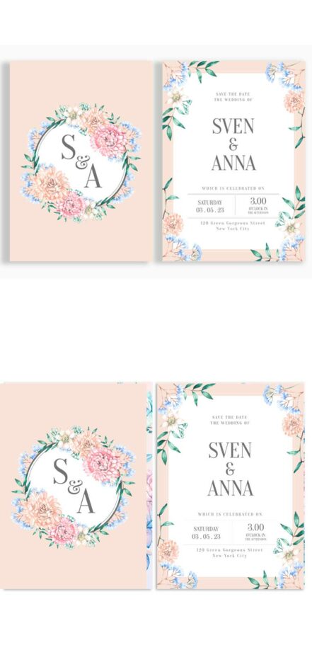 Floral wedding invitation GQ