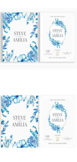 Floral wedding invitation NC