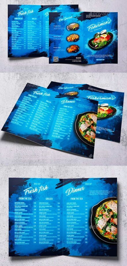 French Cuisine Bifold Food Menu V2