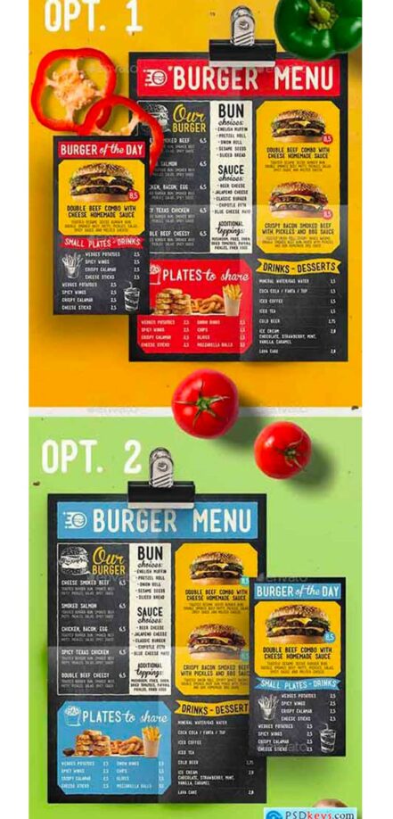 Fun Blackboard Burger Menu L