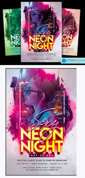 Neon Party Flyer 2