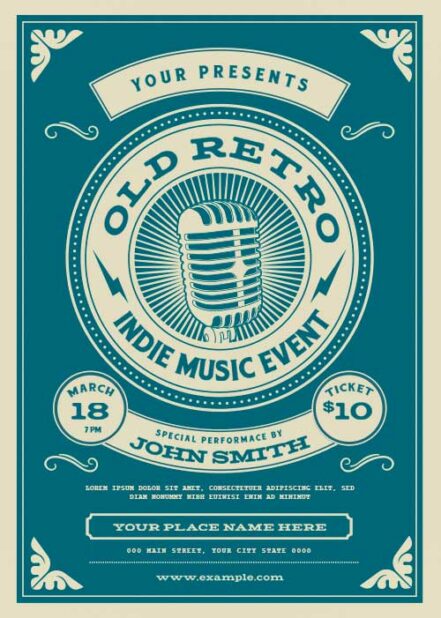 Old Retro Music Event Flyer