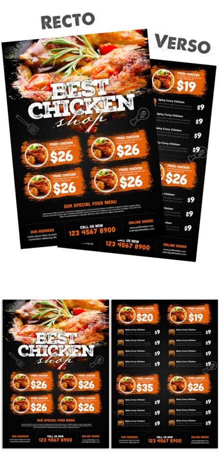 Restaurant Tent Card Food Menu