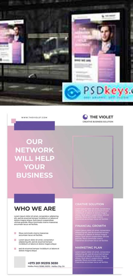Violet Corporate Business Poster