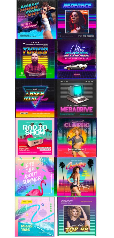 80s Synthwave Art pack