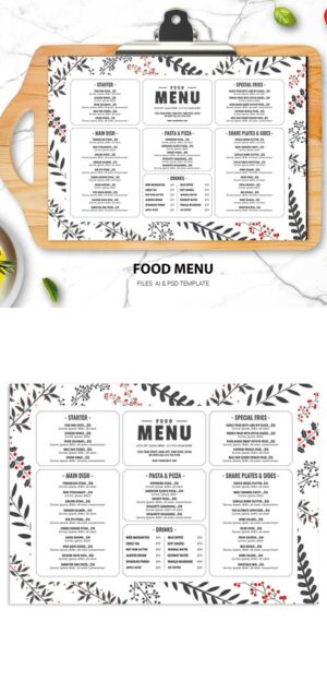 A3 Christmas Food Menu