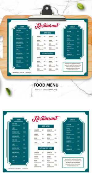 A3 Food Menu FD