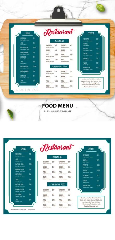 A3 Food Menu FD