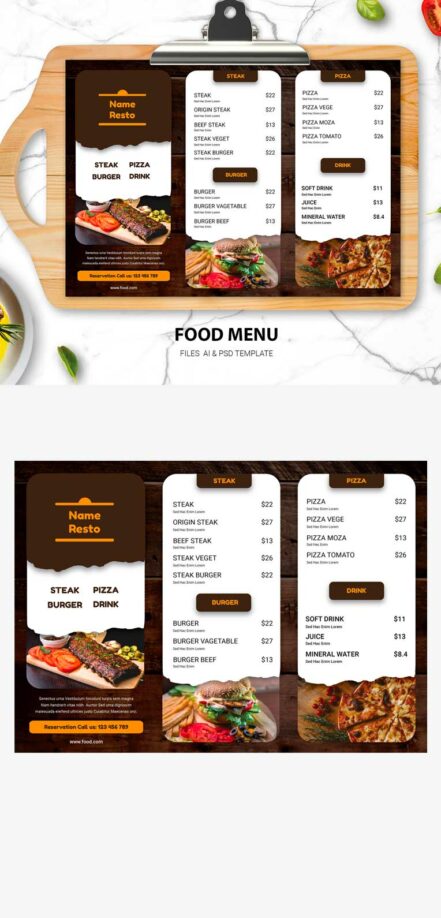 A3 Restaurant Food Menu 2G