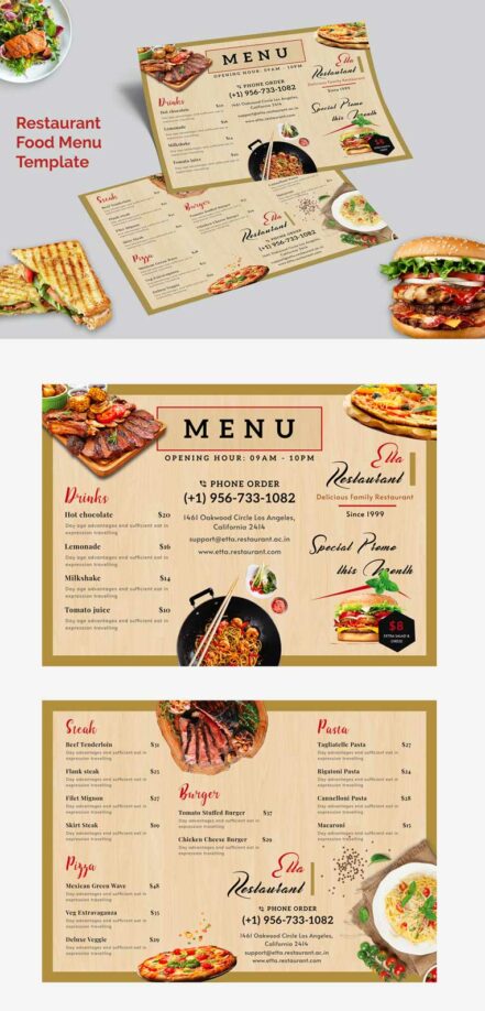 A3 Restaurant Food Menu H