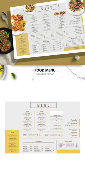 A3 Simple Restaurant Menu Board 2