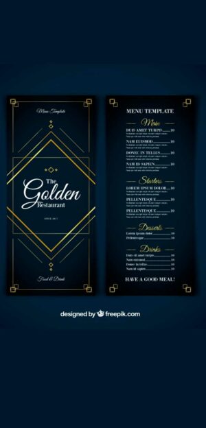 Modern Menu Golden Ornaments